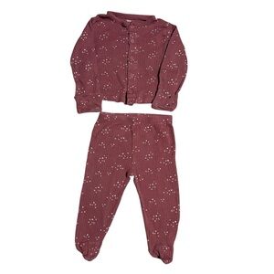 Gerber Maroon Baby Starry Outfit Size 3-6 Months
